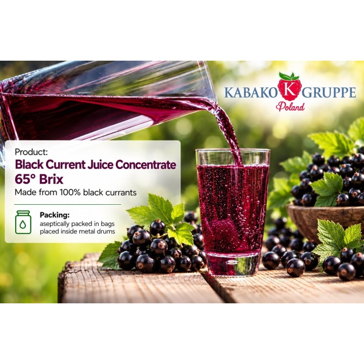 Concentré de jus de cassis 65° Brix – Kabako Gruppe Poland